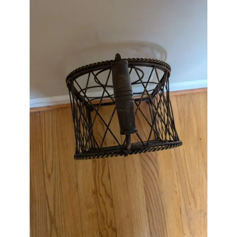 Beautiful Vintage 5 Bottle Brown Castiron Wine Rack 18